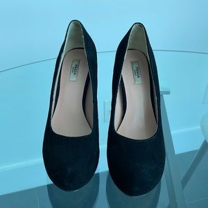 Prada black suede pumps